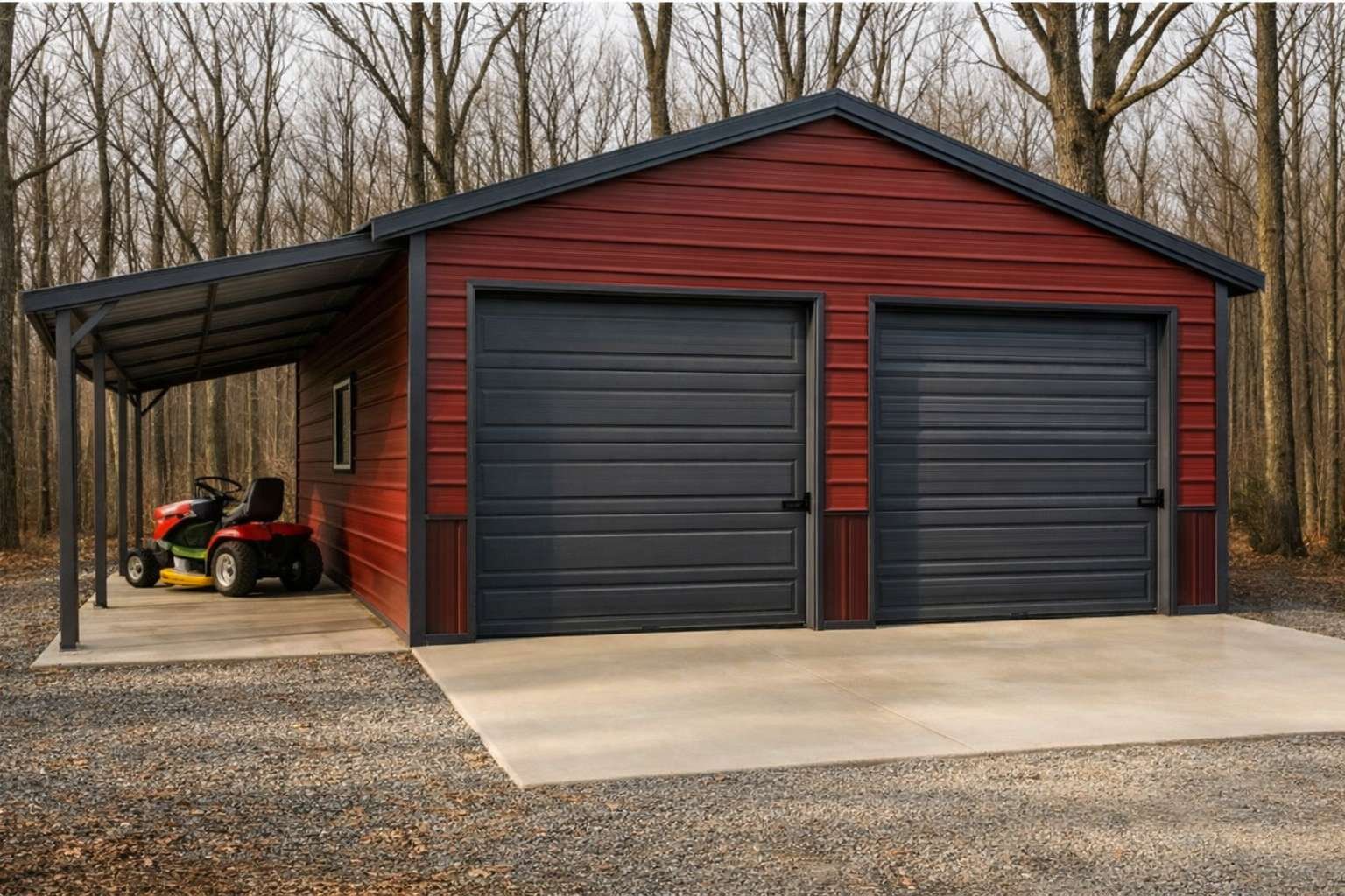 20x30x10 Garage with Lean-To